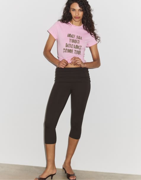 Stradivarius - Pastelpink kortærmet T-shirt med slogan - view 1