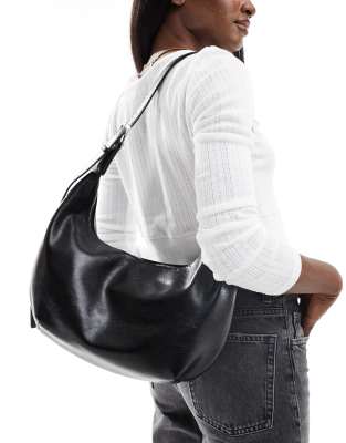 Stradivarius Stradivarius patent handbag in black