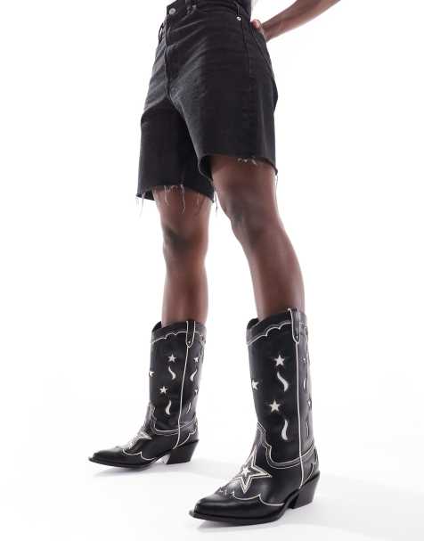 Black leather outlet womens boots