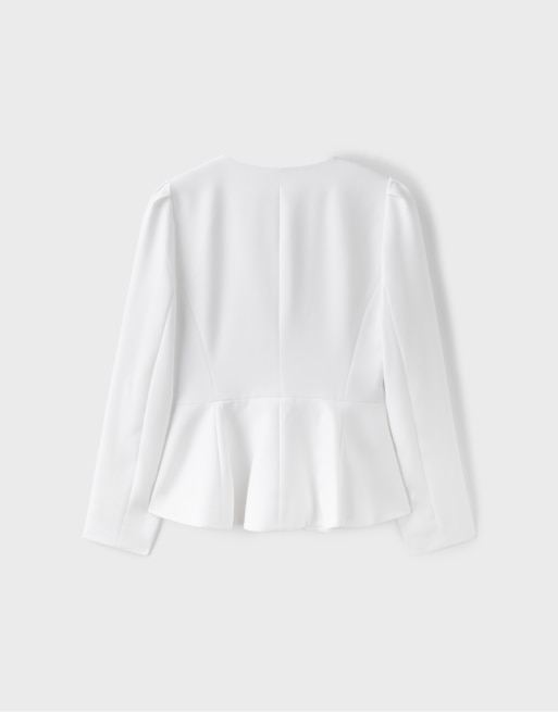 Stradivarius peplum-blazer i ecru, 7 af 7