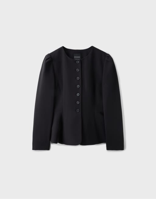 Stradivarius peplum-blazer i sort, 6 af 7