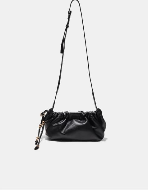 Stradivarius - Perlebesat sort crossbody-taske - view 1