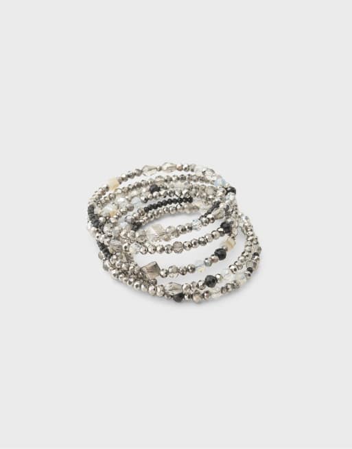 Stradivarius Perlenarmband in Grau, 4 von 4