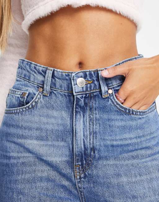 Stradivarius Petite - 90'er-dad-jeans i mediumblå , 4 af 4