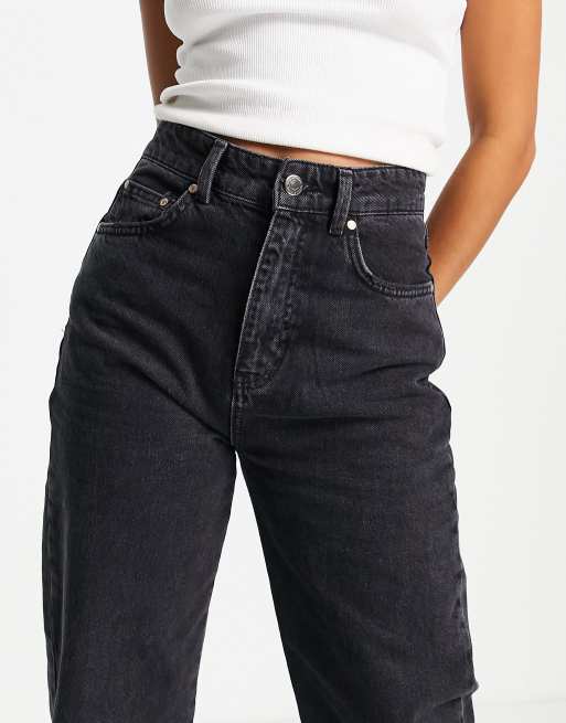 Stradivarius Petite 90s dad jean in black