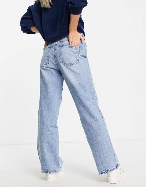 Stradivarius Petite 90s dad jean in vintage blue
