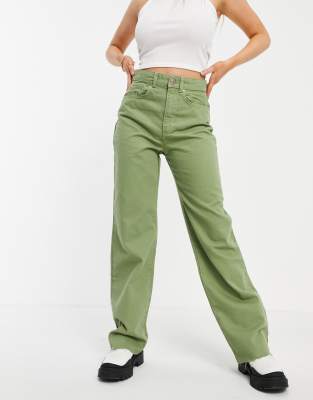 stradivarius 90s dad jeans khaki