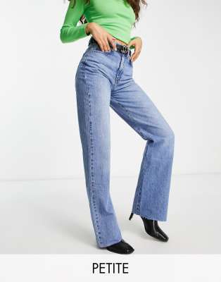 Petite 90s dad jeans in medium blue
