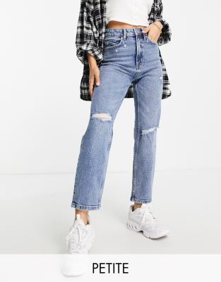 asos stradivarius mom jeans petite