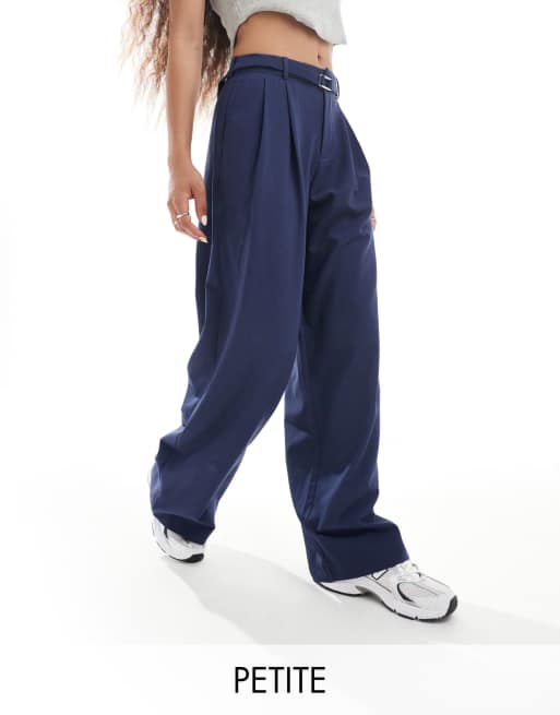 Petite Blue Wide Leg Joggers, Petite