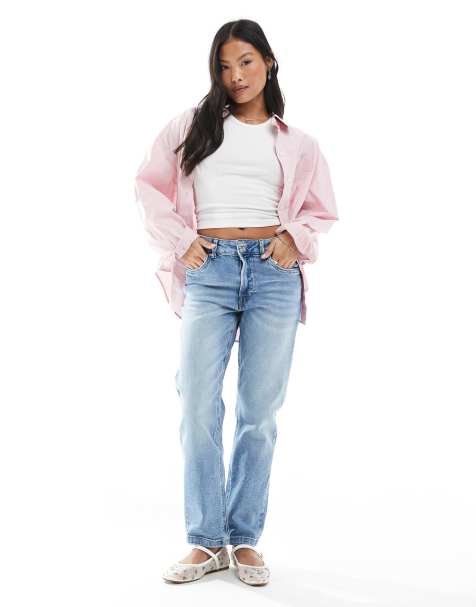 Stradivarius Petite - D10 - Mom jeans slim lavaggio medio - view 1