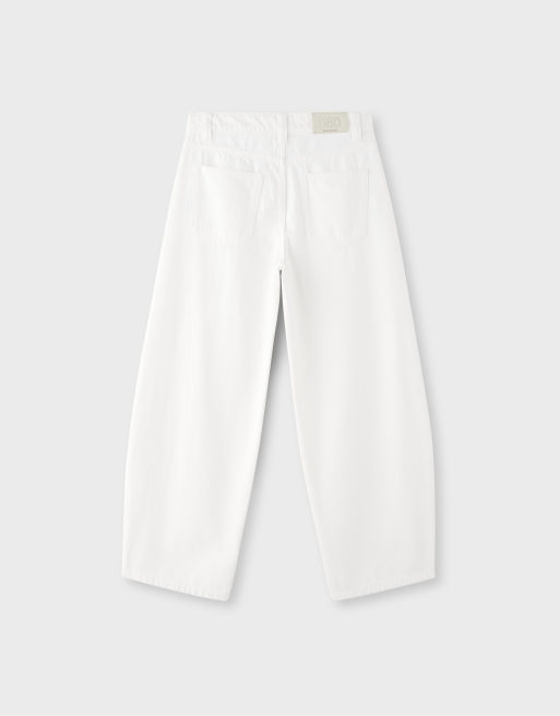 Stradivarius Petite d80 Barrel-Fit-Jeans in Vanille, 7 von 7
