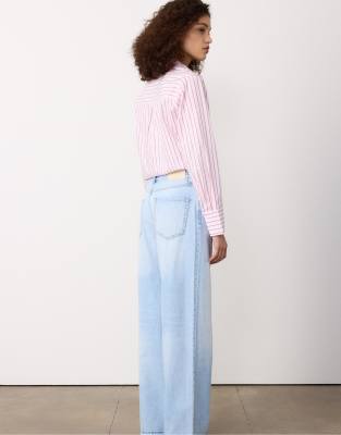 Petite - D91 - Jean ample à taille basse - Bleu clair moyen 32