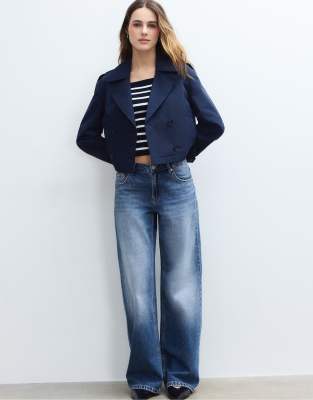 Petite - D91 - Jean ample à taille basse - Bleu clair moyen 36
