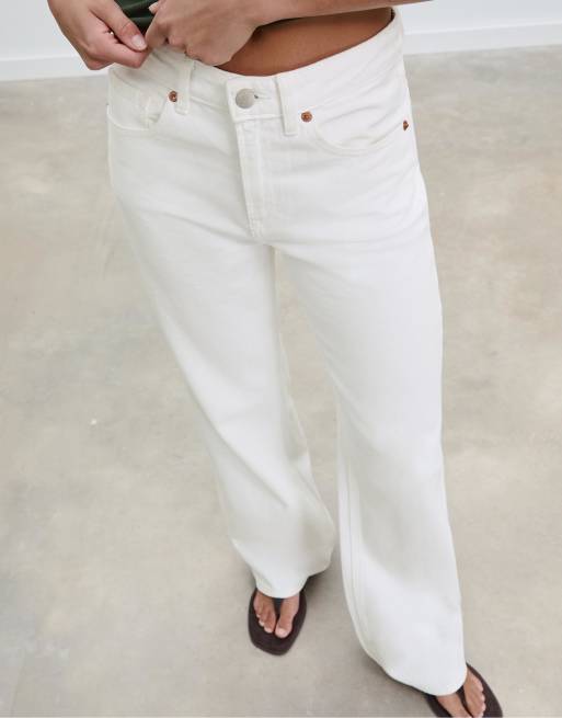 Stradivarius Petite - D92 - Hvide jeans med brede lige ben, 2 af 4