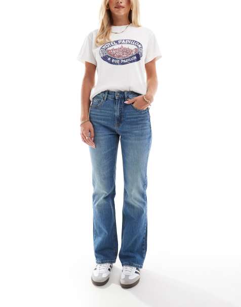Stradivarius Petite - D98 - Jeans met rechte pijpen in vintage wassing - view 1