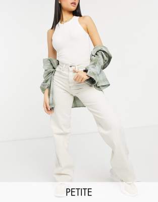 Stradivarius Petite 90s dad jeans in ecru - ASOS Price Checker