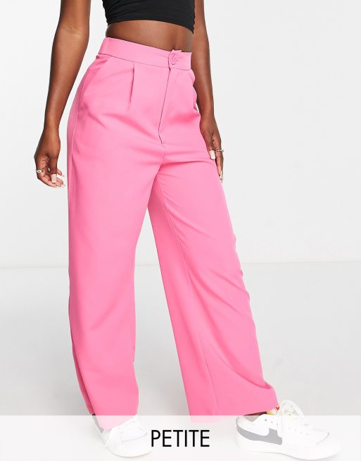 Stradivarius Petite – Elegante Hose in Rosa mit weitem Bein 