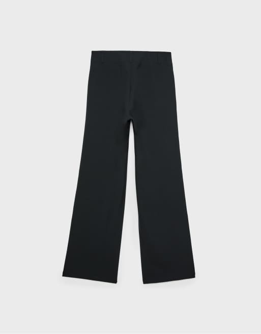 Stradivarius Petite elegante slim fit-bukser med lige ben i sort, 7 af 7