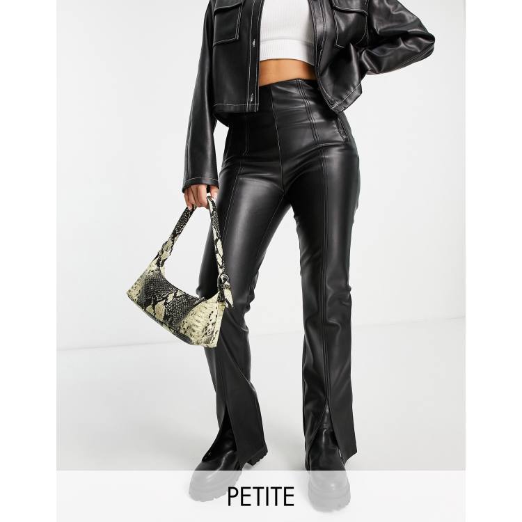 Petite leather jeans best sale