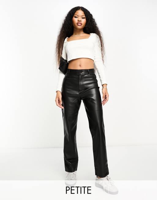 ASOS DESIGN Petite high waist pants skinny fit in black