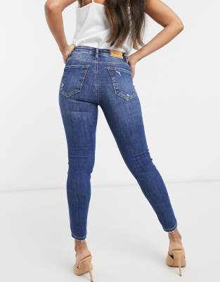 petite blue skinny jeans