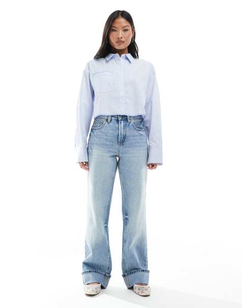 Stradivarius Petite - Jean baggy coupe dad style années 90 - Bleu clair - view 1