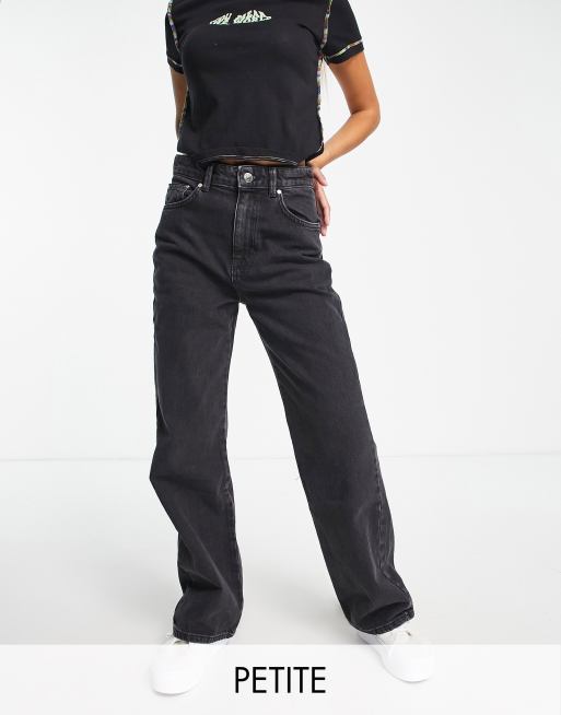 Stradivarius Petite - Jean dad style années 90 - Noir 