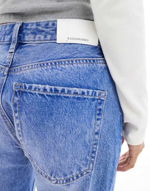 Stradivarius Petite - Jean large - Bleu délavé moyen , 5 de 5