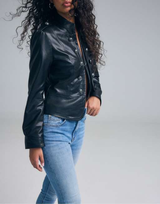 Stradivarius Petite jean skinny taille haute en denim bleu clair moyen, 5 de 7