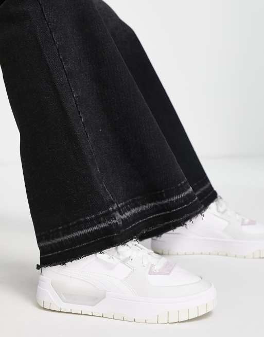 Stradivarius Petite - Jeans a zampa a vita bassa neri, 3 di 4