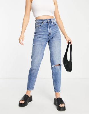 asos stradivarius mom jeans petite