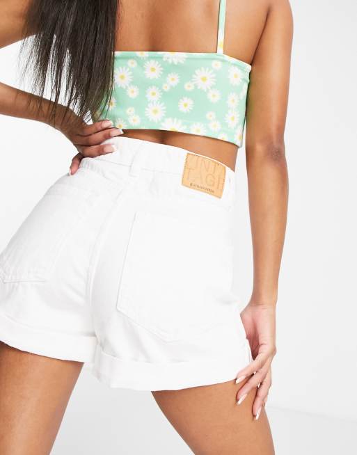 Intro Plus Size Daisy High Waisted Pull-On Stretch Denim Shorts