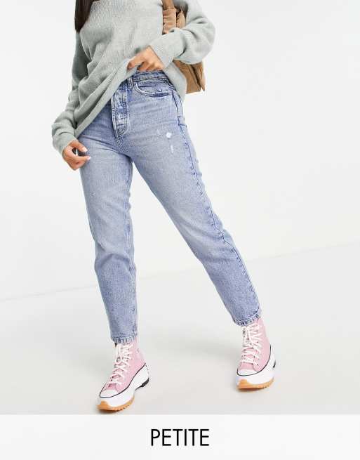 Stradivarius Petite mom fit vintage jean in light wash