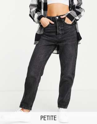 Stradivarius Petite mom fit vintage jean in washed black  - ASOS Price Checker