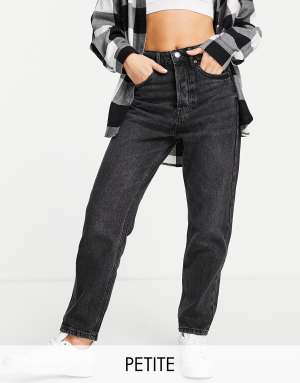 Stradivarius Petite mom fit vintage jean in washed black