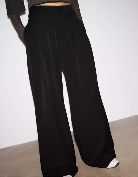 Stradivarius Petite - Pantalon large habillé à pinces - Noir - view 1
