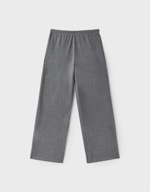 Stradivarius Petite pantaloni a coste soft-touch grigio scuro, 7 di 7