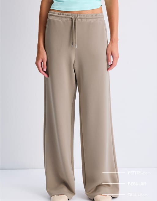 Stradivarius Petite pantaloni palazzo soft-touch beige, 2 di 7