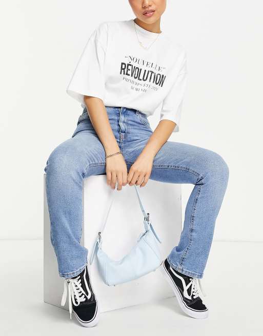 Stradivarius Petite - Rechte jeans met vintage pasvorm in medium wassing, 4 van 4