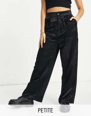 Teeny Satin Bootcut Pant In Black