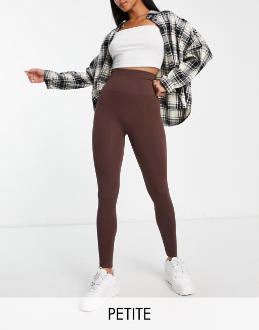 Stradivarius seamless ribbed leggings in khaki, ASOS