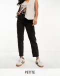 Stradivarius Petite slim mom jeans with stretch in black