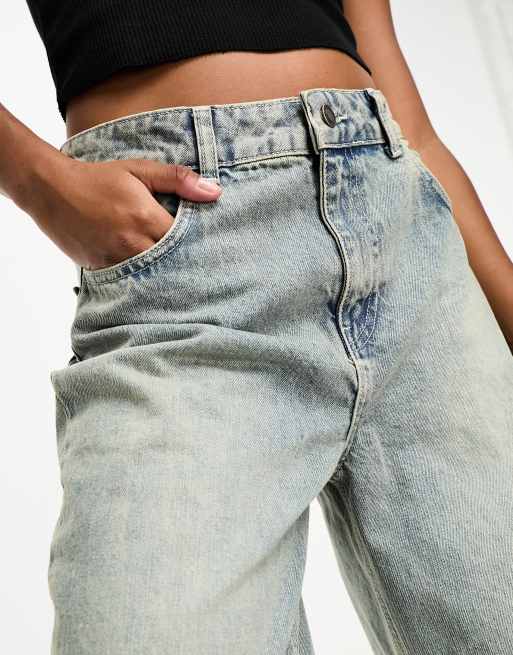 Stradivarius Petite STR baggy jeans in vintage wash