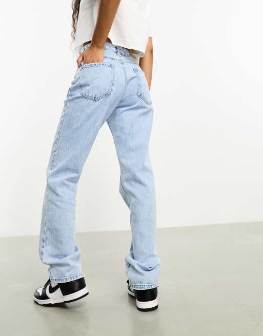 Stradivarius – Petite – STR – Gerade geschnittene Jeans in heller Waschung , 4 von 5