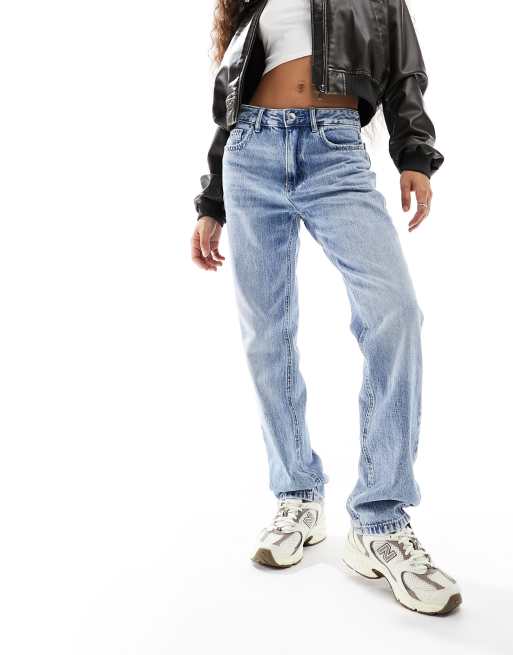 Stradivarius Petite – STR – Jeans i medelljus tvätt med raka ben , 5 av 5