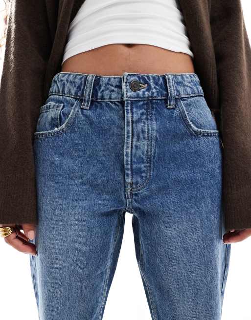Stradivarius Petite - STR - Jeans met rechte pijpen in middenblauw, 5 van 5