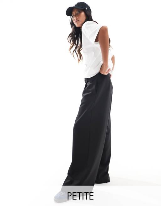 Stradivarius Petite STR tailored pants in black 