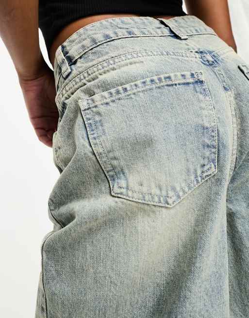 Stradivarius Petite – STR – Weite Jeans in Vintage-Waschung, 3 von 5