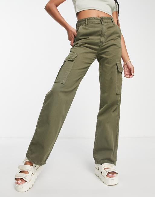 Petite khaki cargo on sale trousers